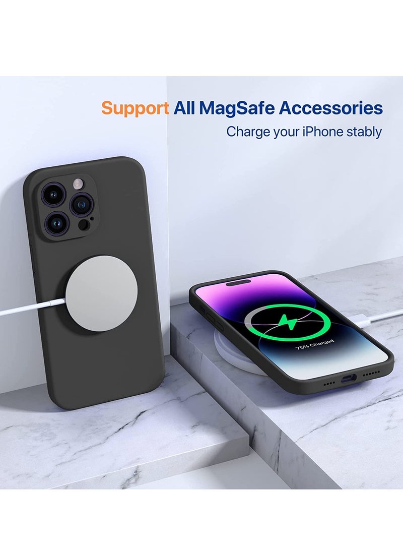 ELTRAZONE iPhone 14 Pro Max Case, with 2 Pack Screen Protectors,[Upgraded Enhanced Camera Protection],Shockproof Liquid Silicone Case with Microfiber Lining,6.7 inch(Black) - Image 4