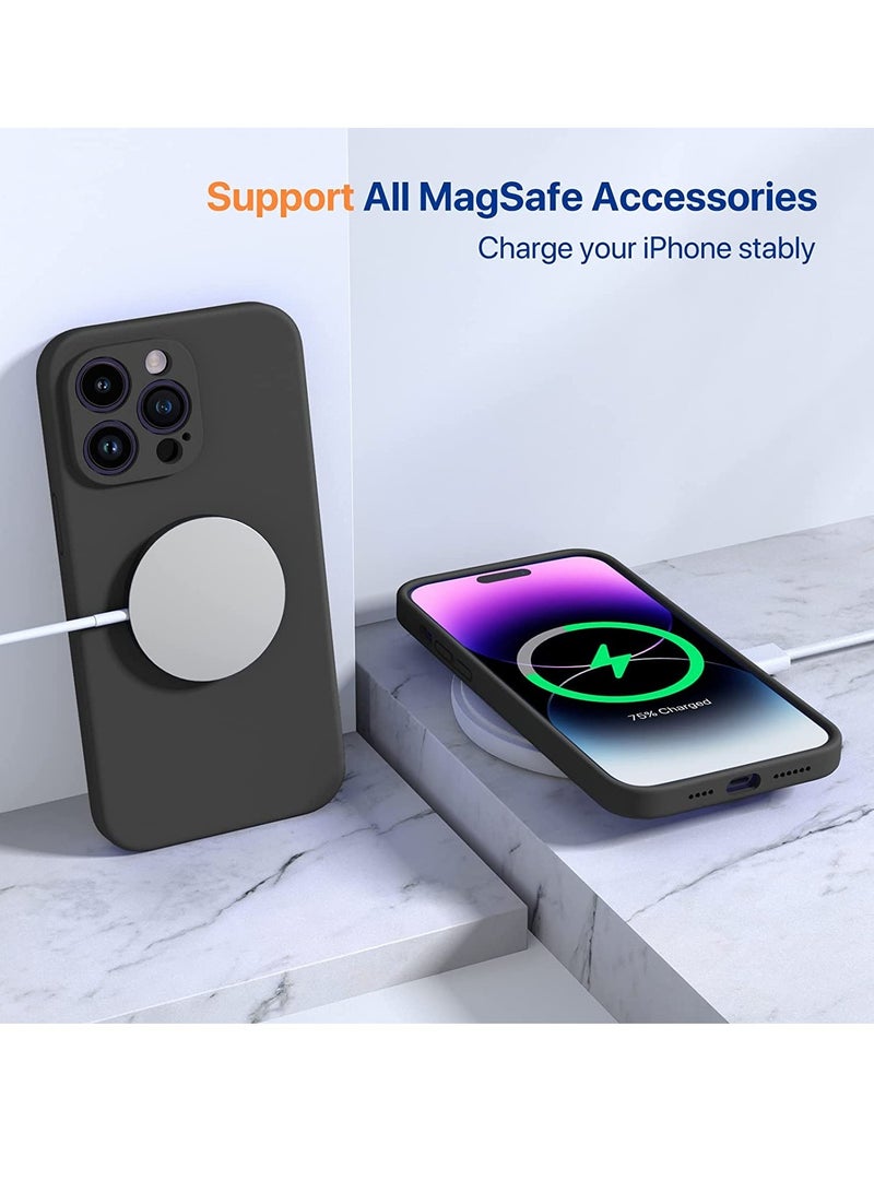 ELTRAZONE iPhone 14 Pro Max Case, with 2 Pack Screen Protectors,[Upgraded Enhanced Camera Protection],Shockproof Liquid Silicone Case with Microfiber Lining,6.7 inch(Black) - Image 3