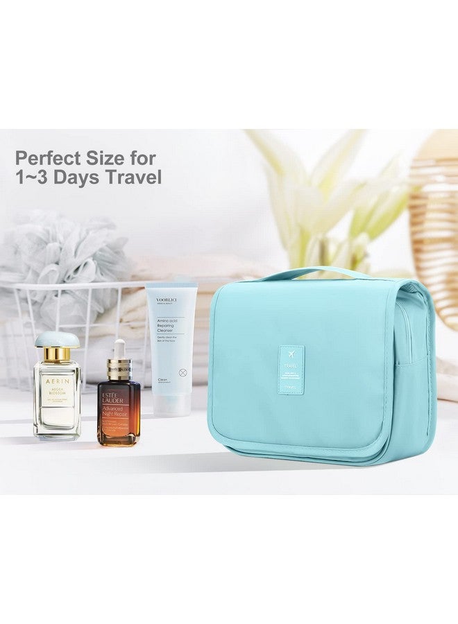 Luxtude Hanging Toiletry Bag for Women with Hanging Hook, Water-resistant Traveling Toiletries Bag, Portable Toiletry Travel Organizer Bag for Toiletries, Shower, Bathroom, Cosmetics Accessories-Blue - Image 3
