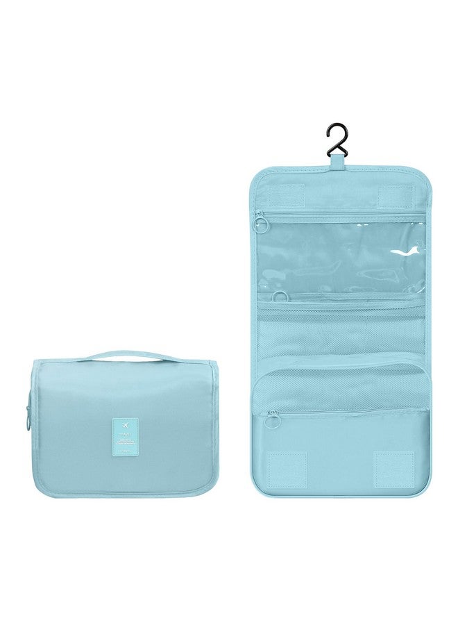 Luxtude Hanging Toiletry Bag for Women with Hanging Hook, Water-resistant Traveling Toiletries Bag, Portable Toiletry Travel Organizer Bag for Toiletries, Shower, Bathroom, Cosmetics Accessories-Blue - Image 1