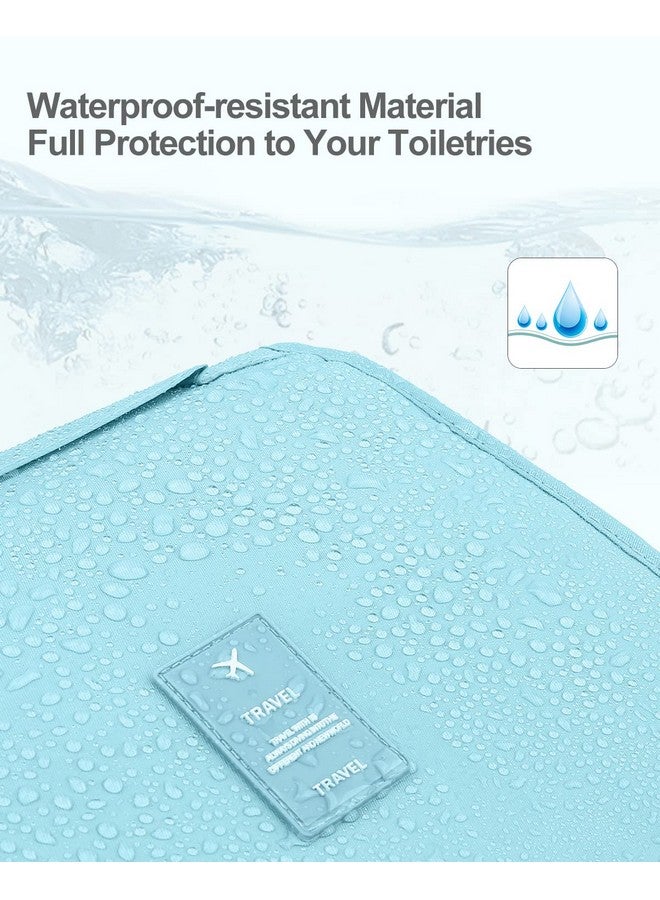 Luxtude Hanging Toiletry Bag for Women with Hanging Hook, Water-resistant Traveling Toiletries Bag, Portable Toiletry Travel Organizer Bag for Toiletries, Shower, Bathroom, Cosmetics Accessories-Blue - Image 4