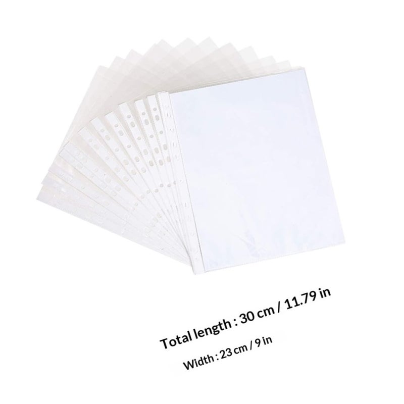 200 Pack A4 Sheet Protectors 11 Hole Acid Free Archival Safe Document Sleeves - Image 3