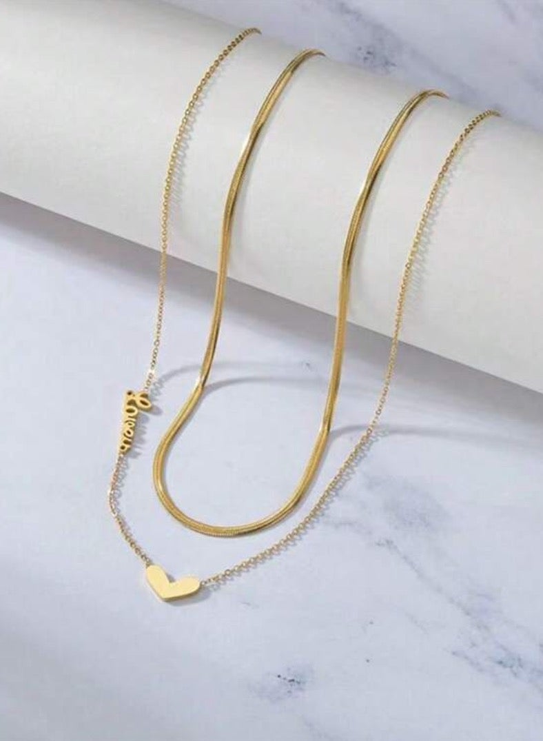 إيكوال سلسال نسائي أنيق مصنوع من الاستانلس ستيل مطلي باللون الذهبي - Image 2