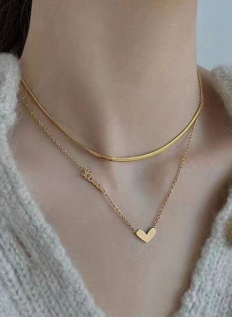 إيكوال سلسال نسائي أنيق مصنوع من الاستانلس ستيل مطلي باللون الذهبي - Image 1