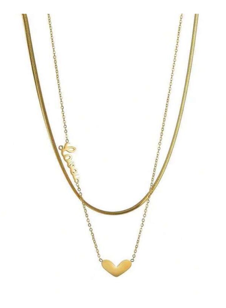 إيكوال سلسال نسائي أنيق مصنوع من الاستانلس ستيل مطلي باللون الذهبي - Image 3