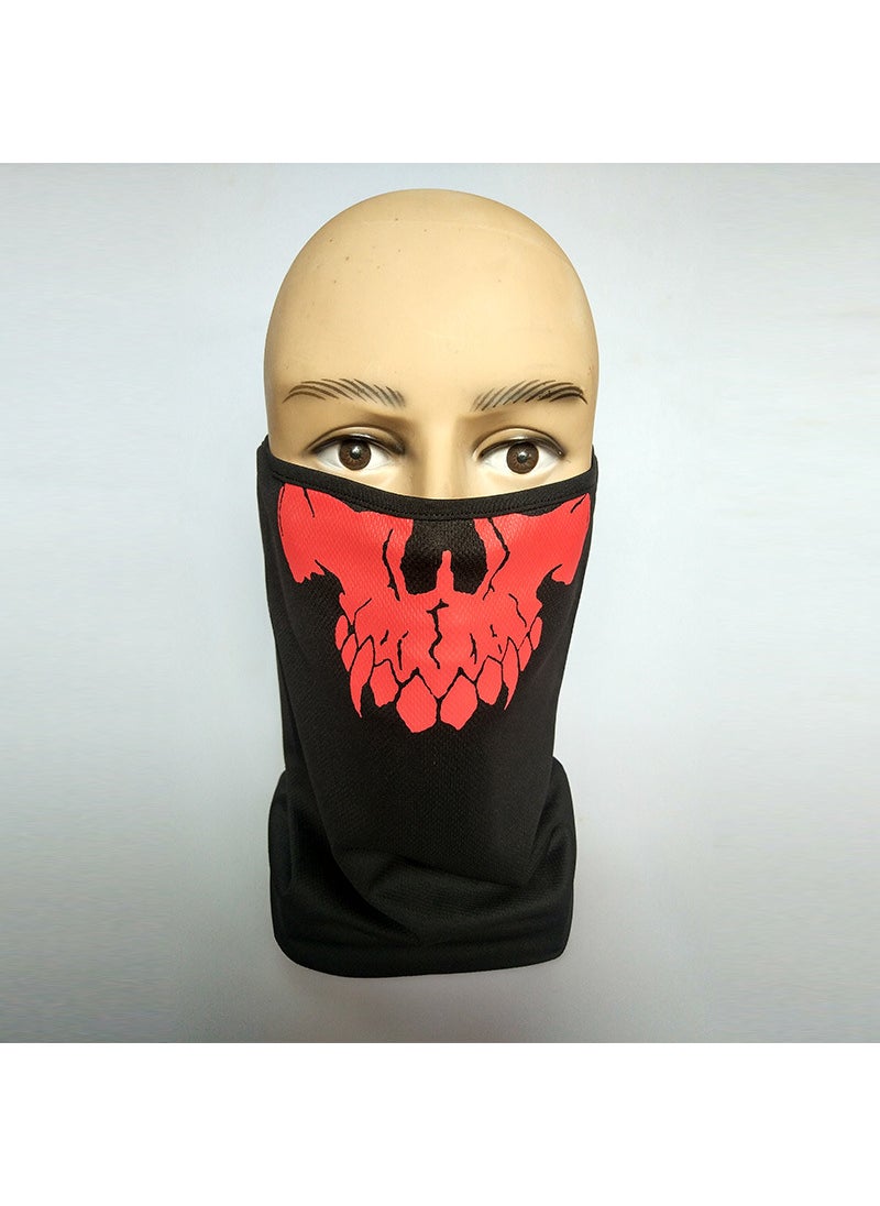 Generic - New Skull Head Cover Bicycle Face Mask Quick Drying Sun Protection Riding Mask Halloween Fancy Dress Up Cycling Face Mesh B17 Red - Image 1