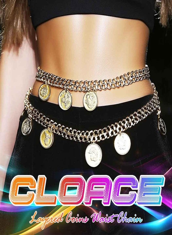 CLOACE Layered Coins Waist Chain Gold Coin Body Chain Fashion Nightclub Adjustable Belly Body Jewelry Accessories for Women - Image 3