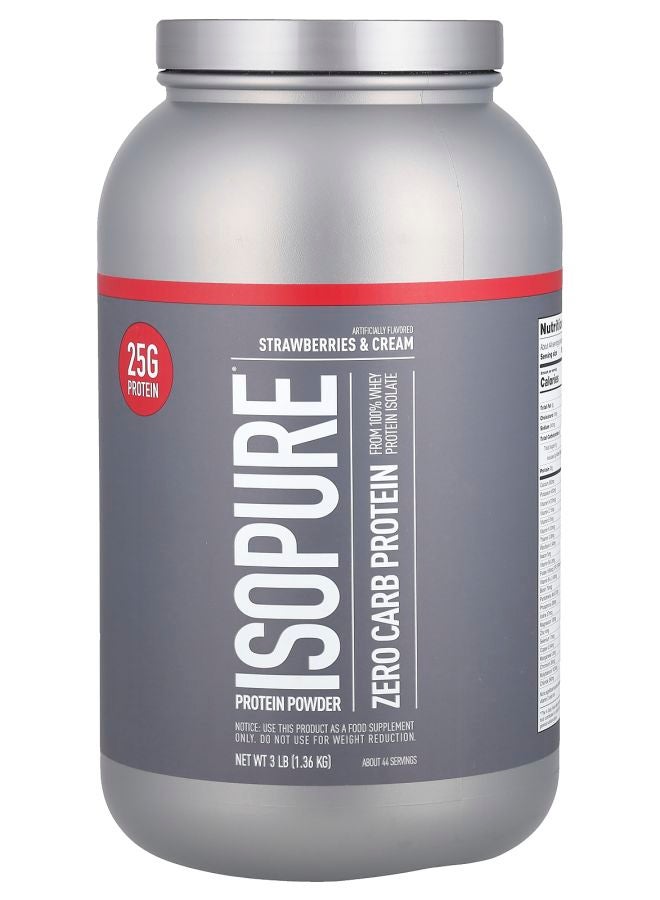 Isopure Zero Carb Protein Powder Strawberries & Cream 3 lb (1.36 kg)
