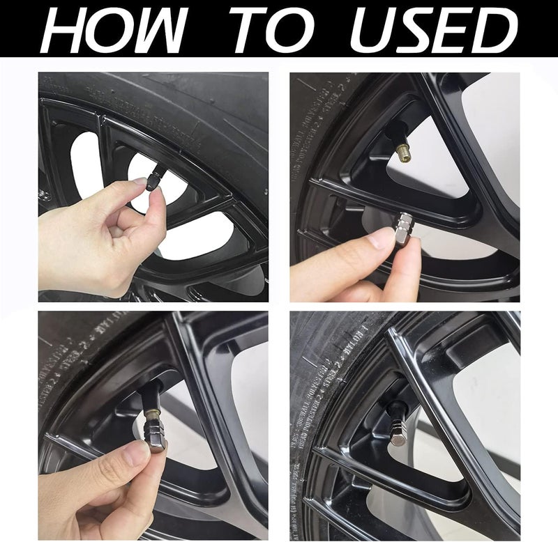 JUSTTOP Car Tire Valve Stem Caps, 12pcs Air Caps Cover, Universal for Cars, SUVs, Bike, Trucks and Motorcycles-Grey - Image 4