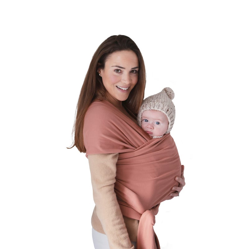 mushie Baby Wrap Carrier | Organic Cotton and Elastane | Infant Sling for Newborn and Babies 8-35 lbs (Cedar) - Image 1