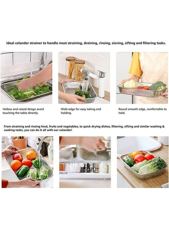 Nexllent Stainless Steel Dish Drainer Basket for Kitchen Utensils/Dish Drying Stand/Plate Rack/Bartan Basket/Sink Counter Top Dish Drainer Rack (Big 30 * 20 * 6 CM) - Image 4