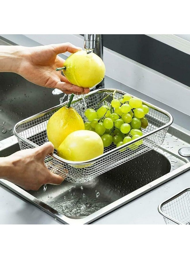 Nexllent Stainless Steel Dish Drainer Basket for Kitchen Utensils/Dish Drying Stand/Plate Rack/Bartan Basket/Sink Counter Top Dish Drainer Rack (Big 30 * 20 * 6 CM) - Image 2