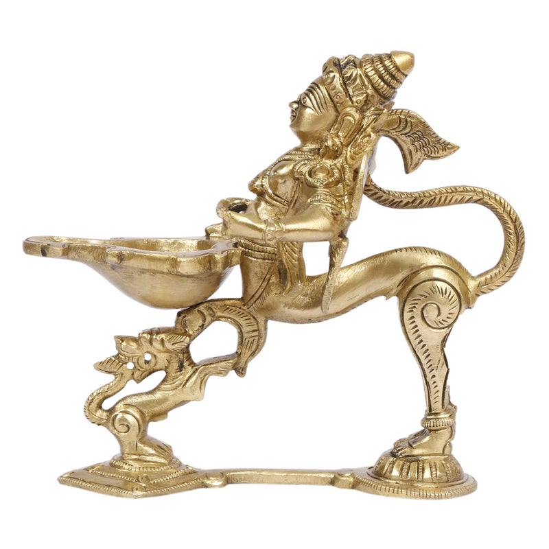 ARTVARKO ARTVARKO Brass Garuda Aarti Diya Vishnu Vahana Perumal Oil Lamp Decorative Puja Home Temple Accessory Camphor Burner Loban lamp Diwali Gifts Home Dcor 55 Inch  - Image 2