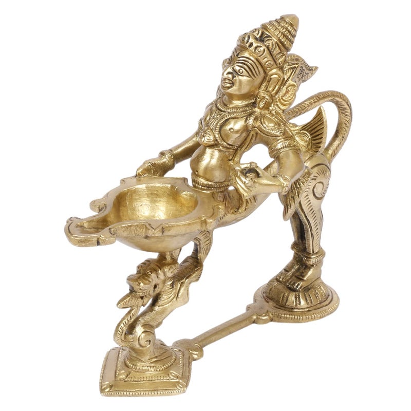 ARTVARKO ARTVARKO Brass Garuda Aarti Diya Vishnu Vahana Perumal Oil Lamp Decorative Puja Home Temple Accessory Camphor Burner Loban lamp Diwali Gifts Home Dcor 55 Inch  - Image 3