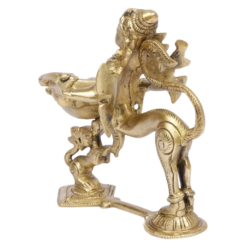 ARTVARKO ARTVARKO Brass Garuda Aarti Diya Vishnu Vahana Perumal Oil Lamp Decorative Puja Home Temple Accessory Camphor Burner Loban lamp Diwali Gifts Home Dcor 55 Inch  - Image 5