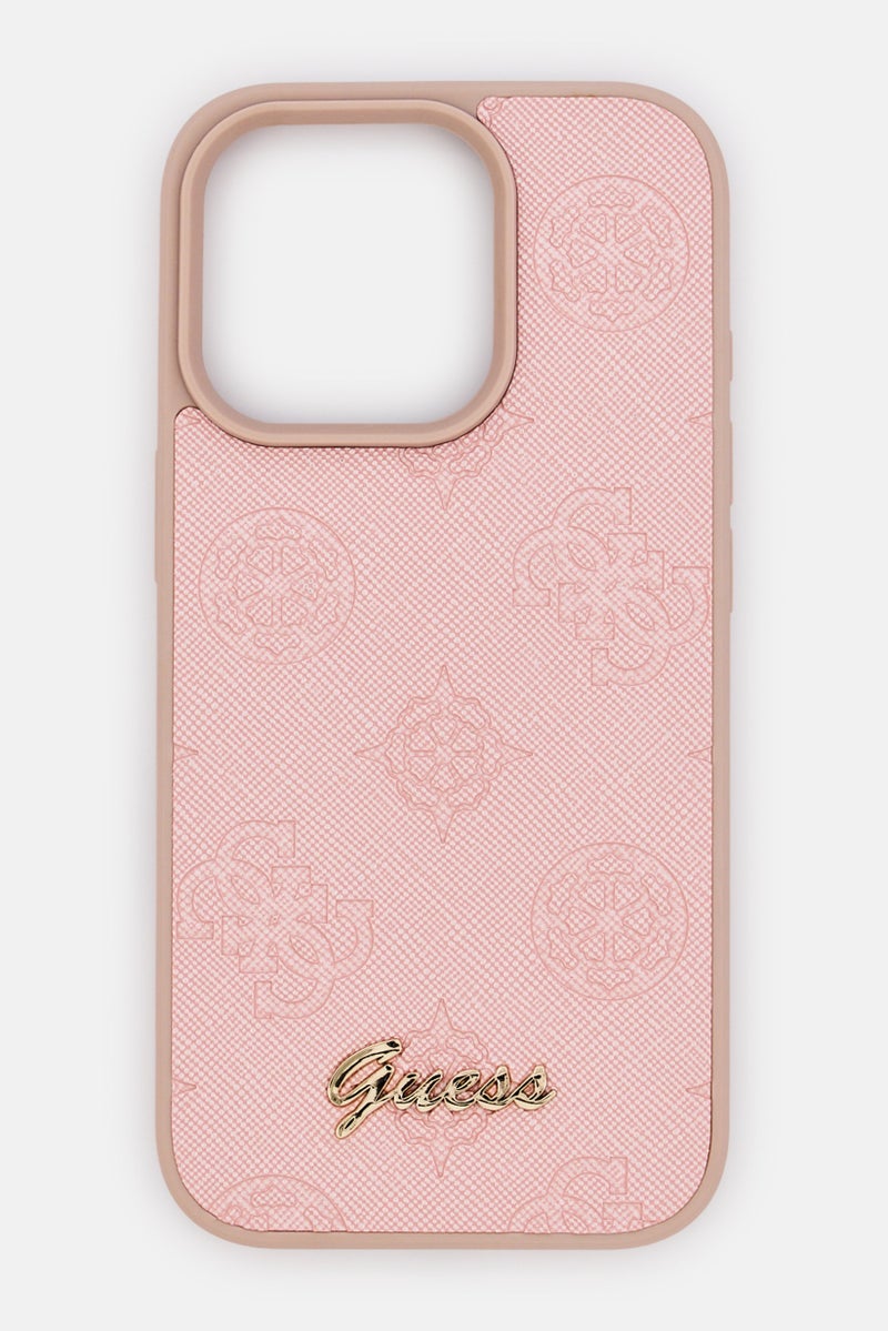 GUESS iPhone 16 Pro Metal Logo Protective Case, Pink - Image 1