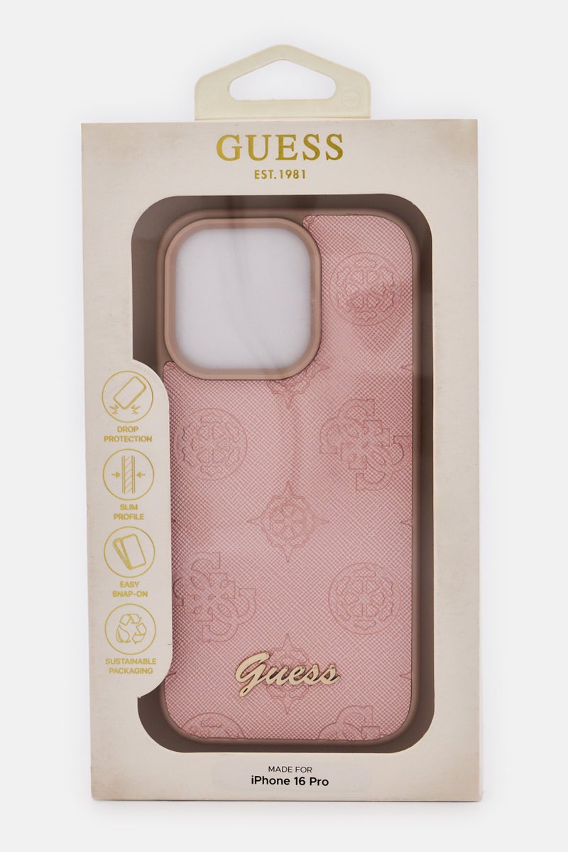 GUESS iPhone 16 Pro Metal Logo Protective Case, Pink - Image 2