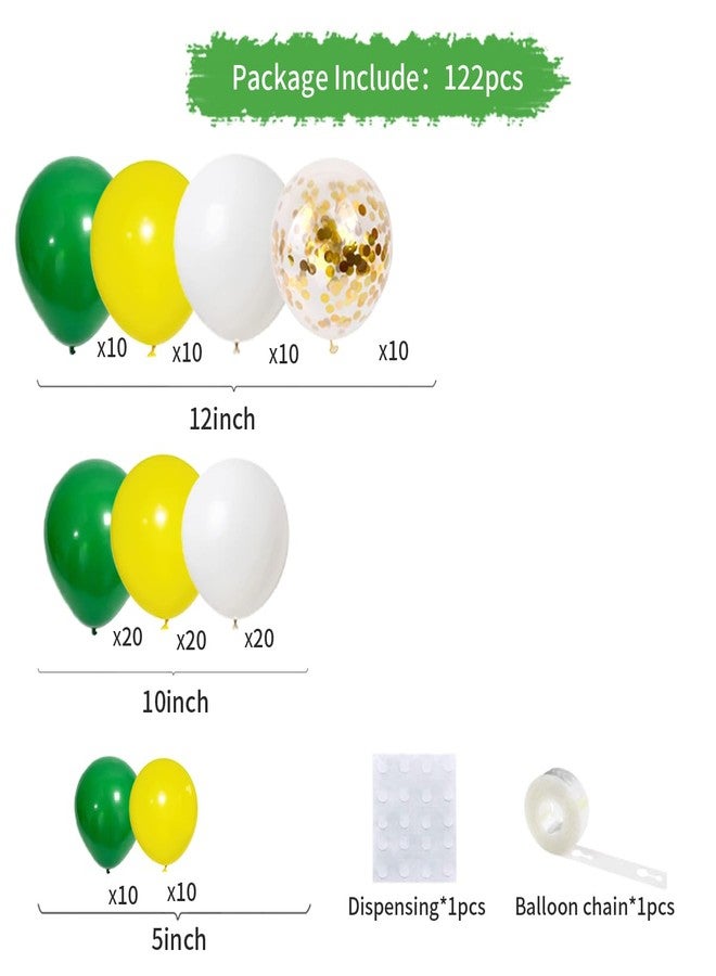 لوديو طقم قوس بالونات أخضر وأبيض بتصميم كلاسيكي - بالونات خضراء داكنة وصفراء، بالونات ذهبية لامعة، مثالية لتزيين حفلات أعياد الميلاد، وحفلات استقبال المولود، وحفلات التخرج، وحفلات الزفاف، وحفلات الحدائق الصيفية. - Image 5