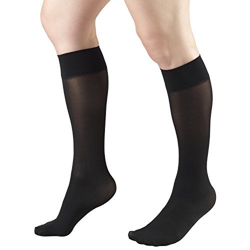 Truform Sheer Compression Stockings, 8-15 mmHg, Women's Knee High Length, 20 Denier, Black, X-Large - Image 4
