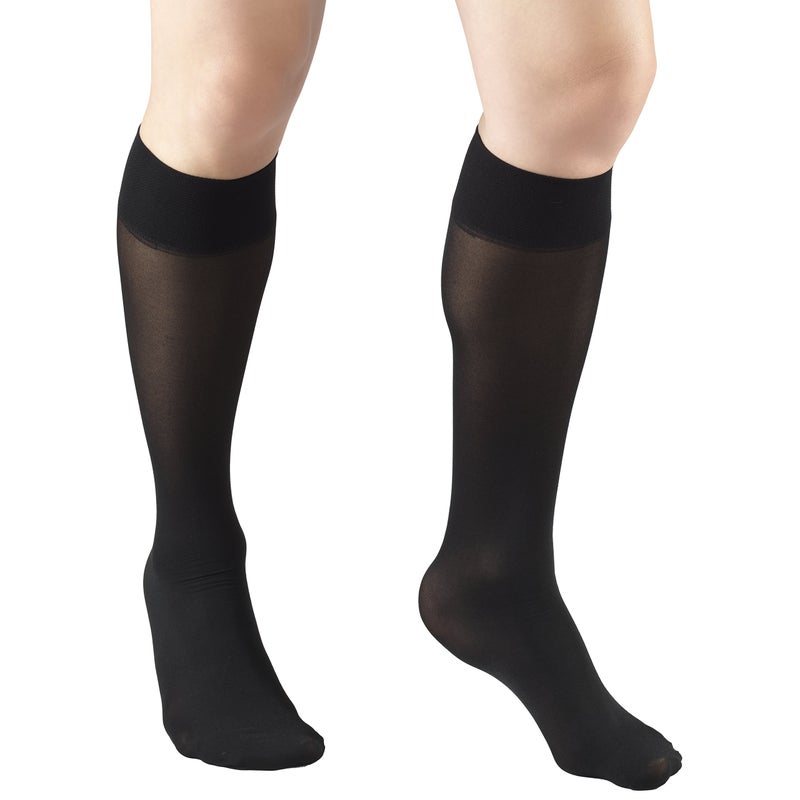 Truform Sheer Compression Stockings, 8-15 mmHg, Women's Knee High Length, 20 Denier, Black, X-Large - Image 2