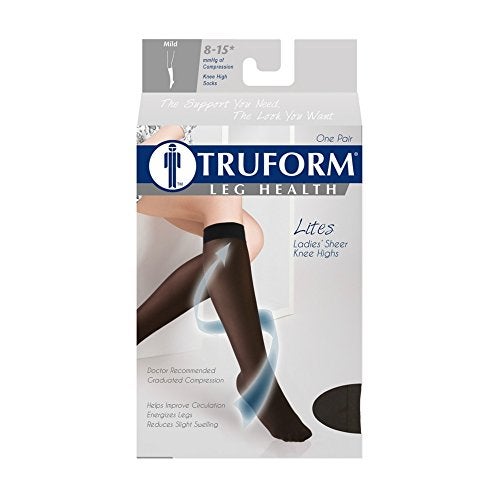 Truform Sheer Compression Stockings, 8-15 mmHg, Women's Knee High Length, 20 Denier, Black, X-Large - Image 5