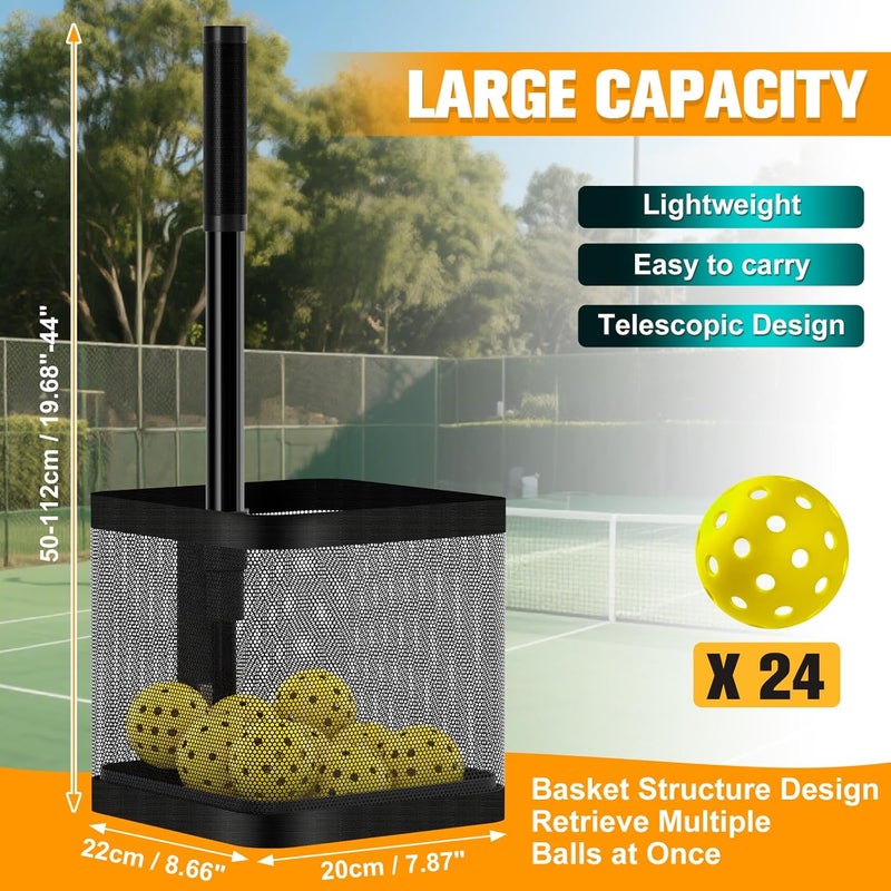 Retrora Pickleball Picker Upper Ball Holder - Lightweight Collector with Adjustable Handle - Image 3