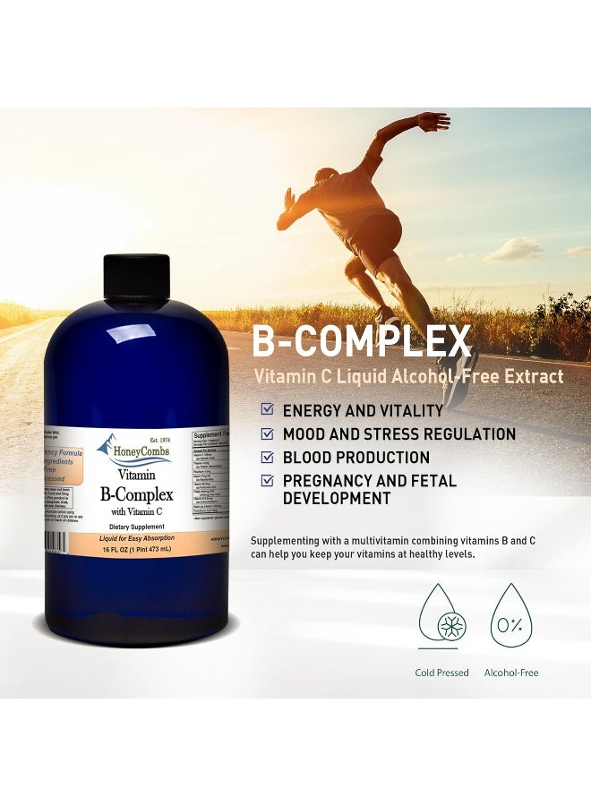 HoneyCombs Vitamin B Complex Drops – Liquid Supplement with Vitamin B1, B2, B3, B5, B6, B7, B9, B12 & Vitamin C – Super B Complex Vitamins – Alcohol-Free Liquid Vitamin Supplement, 16 Fl Oz. - Image 4