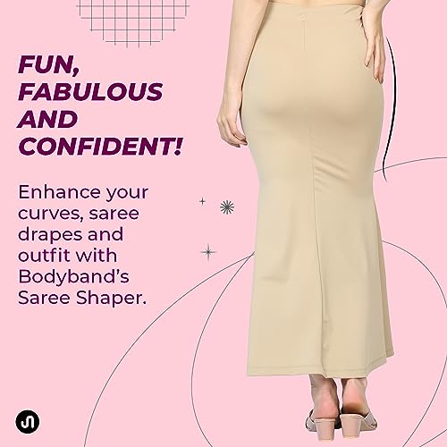 Bodyband Polyester Saree Shapewear Petticoat Smooth Curve Peticote Innerwear In Party Saree Shaper For Women,Ladies-(Beige-Large) - Image 2