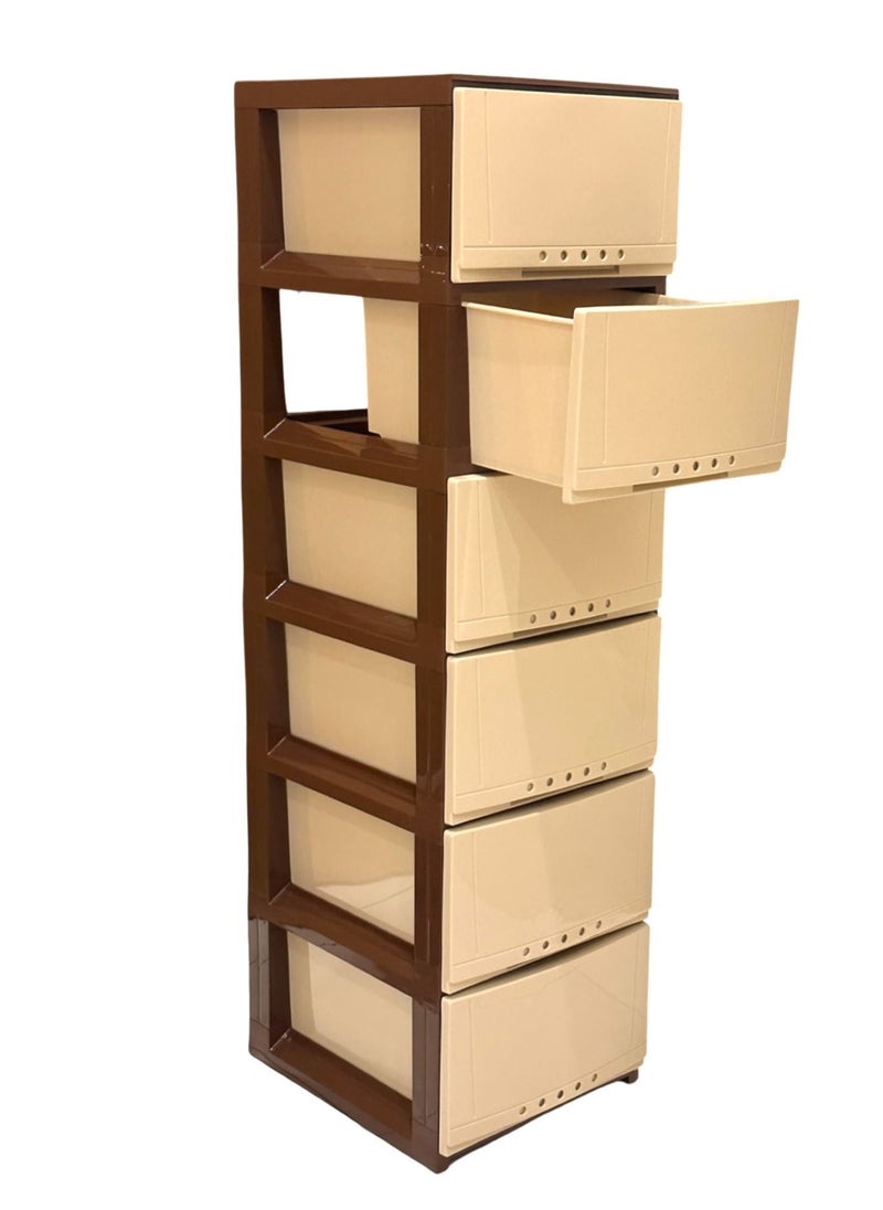 المفرج درج تخزين بلاستيك  6 طوابق متعددة الاستخدامات 42×34×124 سم  - Image 3