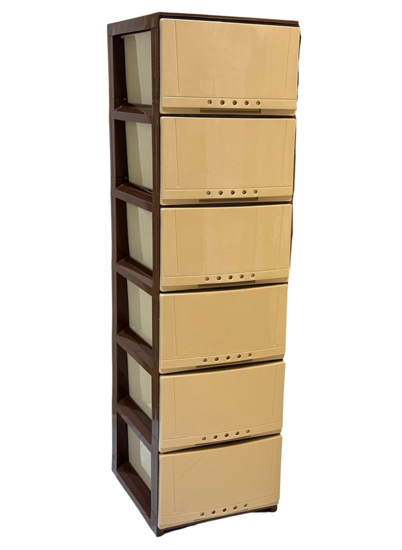 المفرج درج تخزين بلاستيك  6 طوابق متعددة الاستخدامات 42×34×124 سم  - Image 2