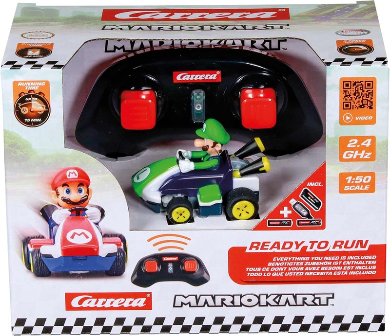 كاريرا سيارة ماريو كارت لويجي الصغيرة بالتحكم عن بعد – اللون الأخضر، جاهزة للتشغيل، ممتعة للأطفال والكبار، مرخصة رسميًا - Image 1
