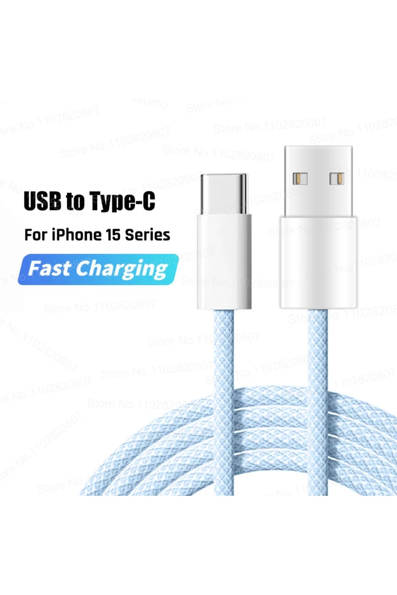 1.5m Blue USB to Type-C 35W USB Cable Connect CarPlay Exclusive For Apple iPhone 16 15 Pro Max Plus