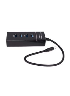 ماركة غير محددة موزع USB 3.0 عالي السرعة بأربعة منافذ مع مؤشر LED - معدل نقل 5 جيجابت في الثانية، كابل بطول 30 سم، تصميم نحيف (طراز MV)  - Image 1