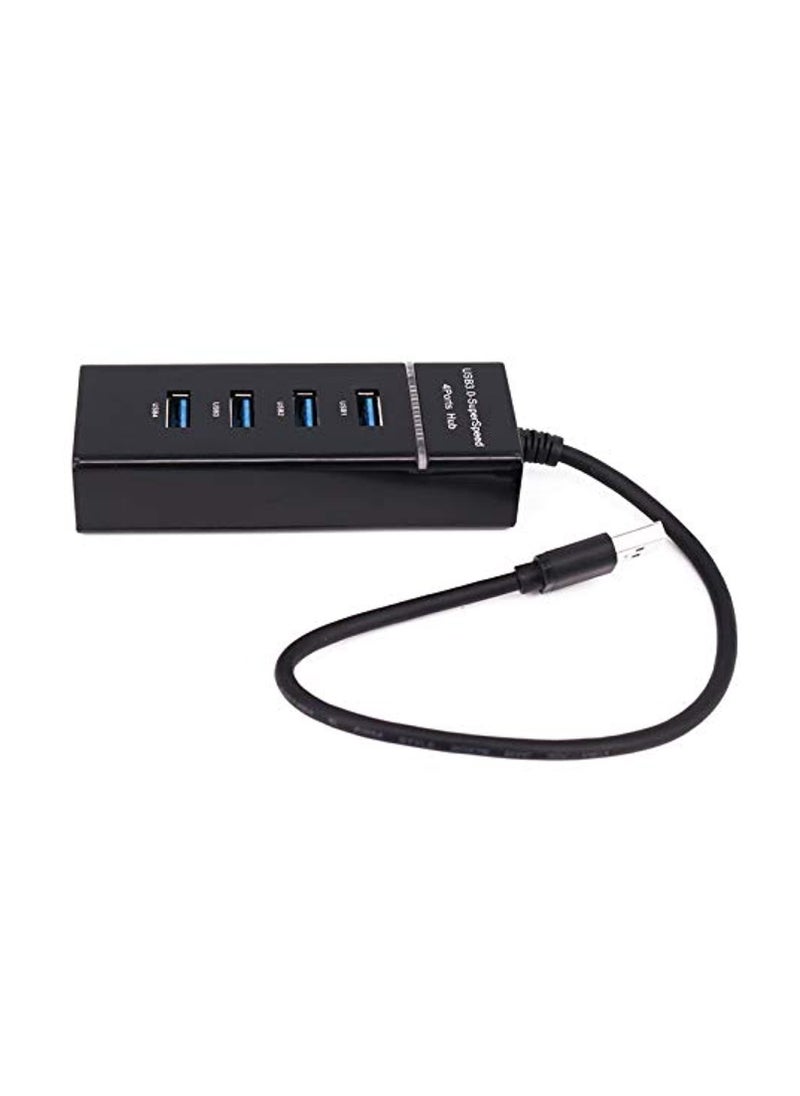 ماركة غير محددة - موزع USB 3.0 عالي السرعة بأربعة منافذ مع مؤشر LED - معدل نقل 5 جيجابت في الثانية، كابل بطول 30 سم، تصميم نحيف (طراز MV) - Image 1