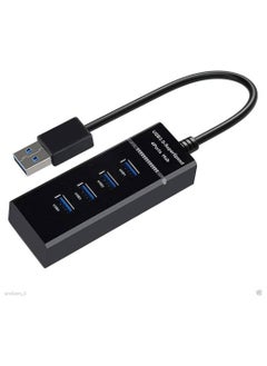 ماركة غير محددة موزع USB 3.0 عالي السرعة بأربعة منافذ مع مؤشر LED - معدل نقل 5 جيجابت في الثانية، كابل بطول 30 سم، تصميم نحيف (طراز MV)  - Image 2