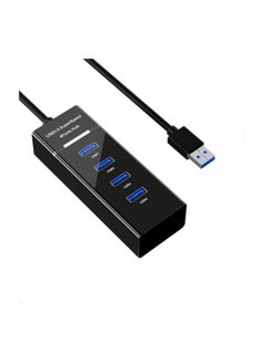 ماركة غير محددة موزع USB 3.0 عالي السرعة بأربعة منافذ مع مؤشر LED - معدل نقل 5 جيجابت في الثانية، كابل بطول 30 سم، تصميم نحيف (طراز MV)  - Image 4