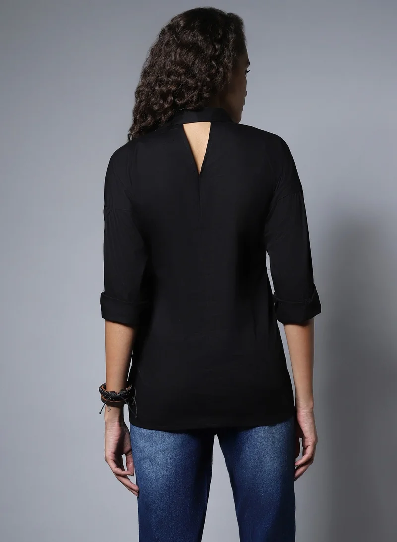HIGH STAR Women's Regular Fit Meteorite Longline Cotton Shirt