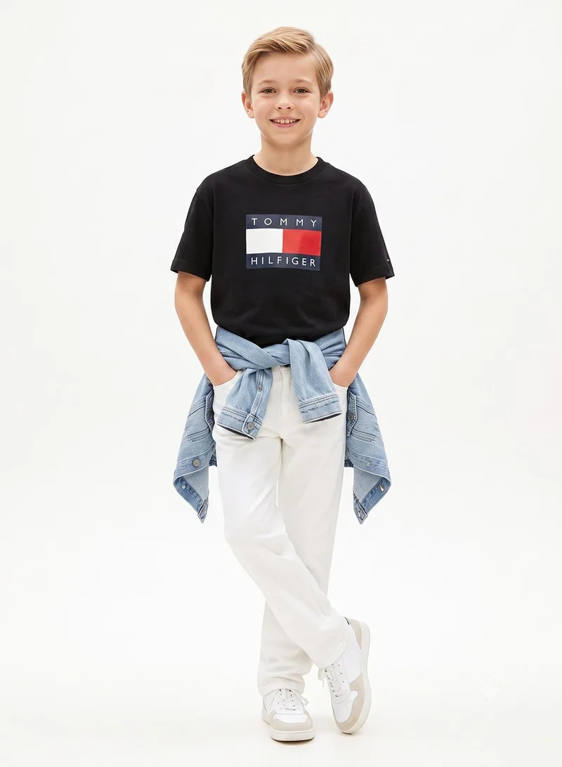 Tommy Hilfiger Flag Logo Jersey Crew Neck T-Shirt