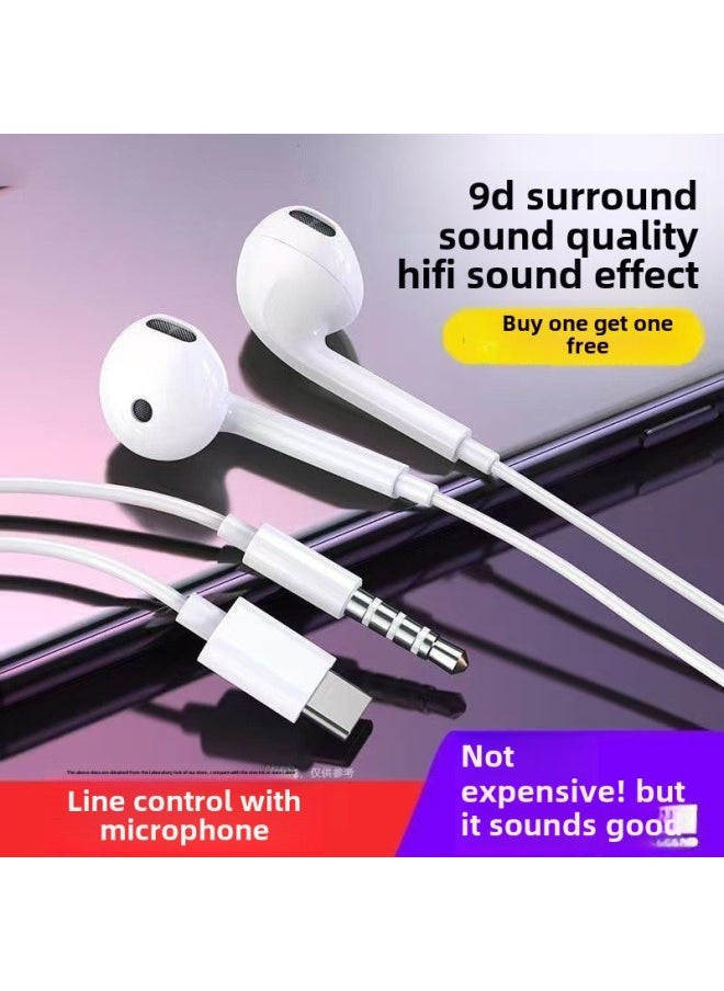 Generic Original Wired Headset Typec Interface With Mai Ksong In-Ear Headset Game E-Sports Free Shipping-Colour:Top Version  Three-year Warranty - 2 Packs  No Pain And No Noise When Worn For A Long Time  - Image 3