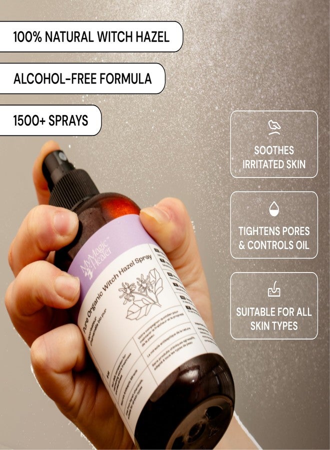 MyMagicHealer Organic Witch Hazel Spray | Calming Flare Care | Gentle Relief for Inflamed, Irritated, Swollen Skin | Ideal for Cystic Acne, Boils, Hidradenitis, Cysts, Ingrowns, and Fissures (8 oz) - Image 3