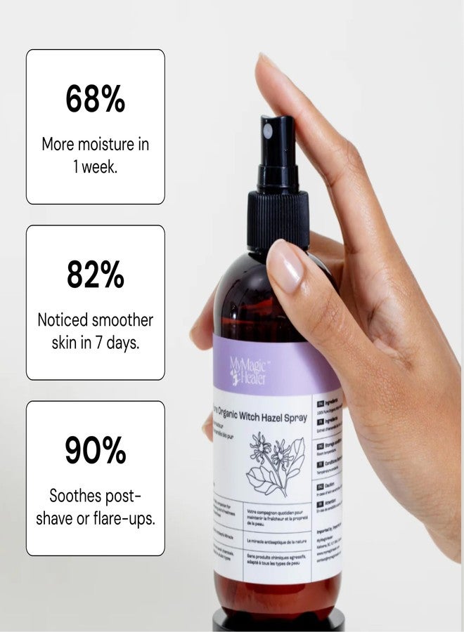 MyMagicHealer Organic Witch Hazel Spray | Calming Flare Care | Gentle Relief for Inflamed, Irritated, Swollen Skin | Ideal for Cystic Acne, Boils, Hidradenitis, Cysts, Ingrowns, and Fissures (8 oz) - Image 4