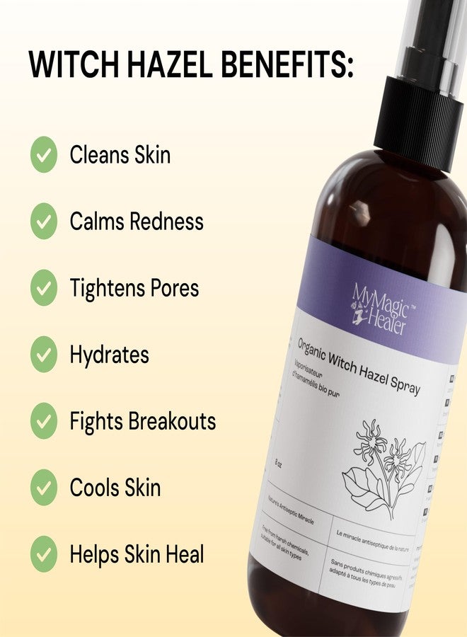 MyMagicHealer Organic Witch Hazel Spray | Calming Flare Care | Gentle Relief for Inflamed, Irritated, Swollen Skin | Ideal for Cystic Acne, Boils, Hidradenitis, Cysts, Ingrowns, and Fissures (8 oz) - Image 2