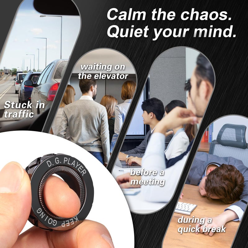 D.G.PLAYER Adjustable Magnetic Fidget Spinner Ring - Premium Stainless Steel Stress Relief Toy for Adults & Teens, ADHD Anxiety Relief, Perfect for Office Work Study Travel, Unique Gift & Stocking Stuffer - Image 4
