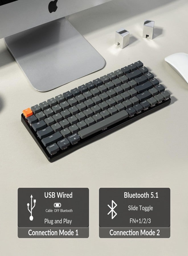Keychron K3 Version 2, 84 Keys Ultra-Slim Wireless Bluetooth/USB Wired Mechanical Keyboard with White LED Backlit, Low-Profile Keychron Mechanical Red Switch Compatible with Mac Windows - Image 4
