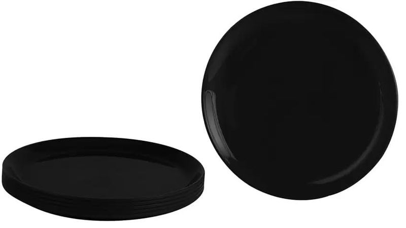 Everbuy® Gloss Finish Microwave Safe Full Plates for Home and Restaurant (28 cm) Black Dinner Plate (Pack of 3, Microwave Safe) - Image 2