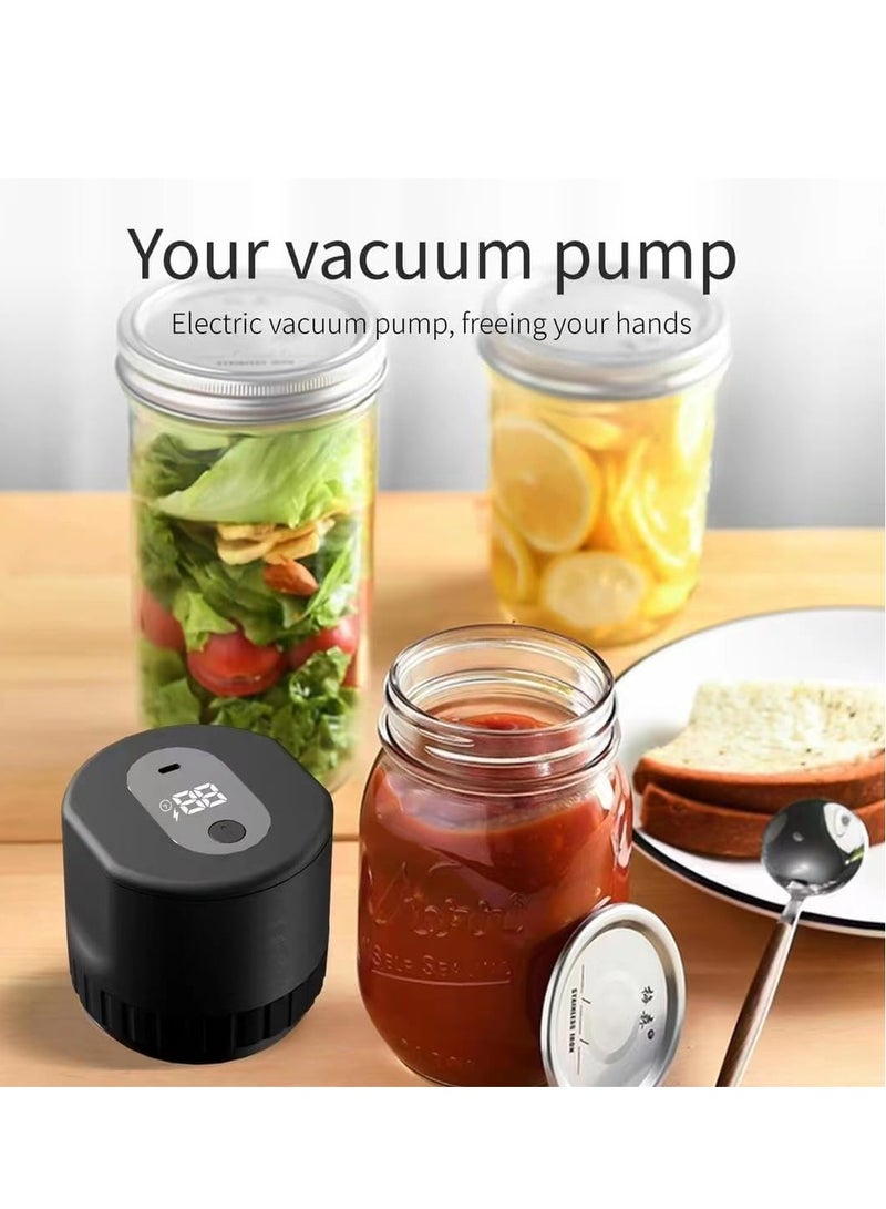 Excefore Electric Mason Jar Vacuum Sealer, Portable Vacuum Sealing Device, Mason Jar Lid Sealer, Electric Jar Sealing Machine, Air Removal for Mason Jars, Time-Saving, Electric Food Preserver With 10 Jar Lids - Image 2
