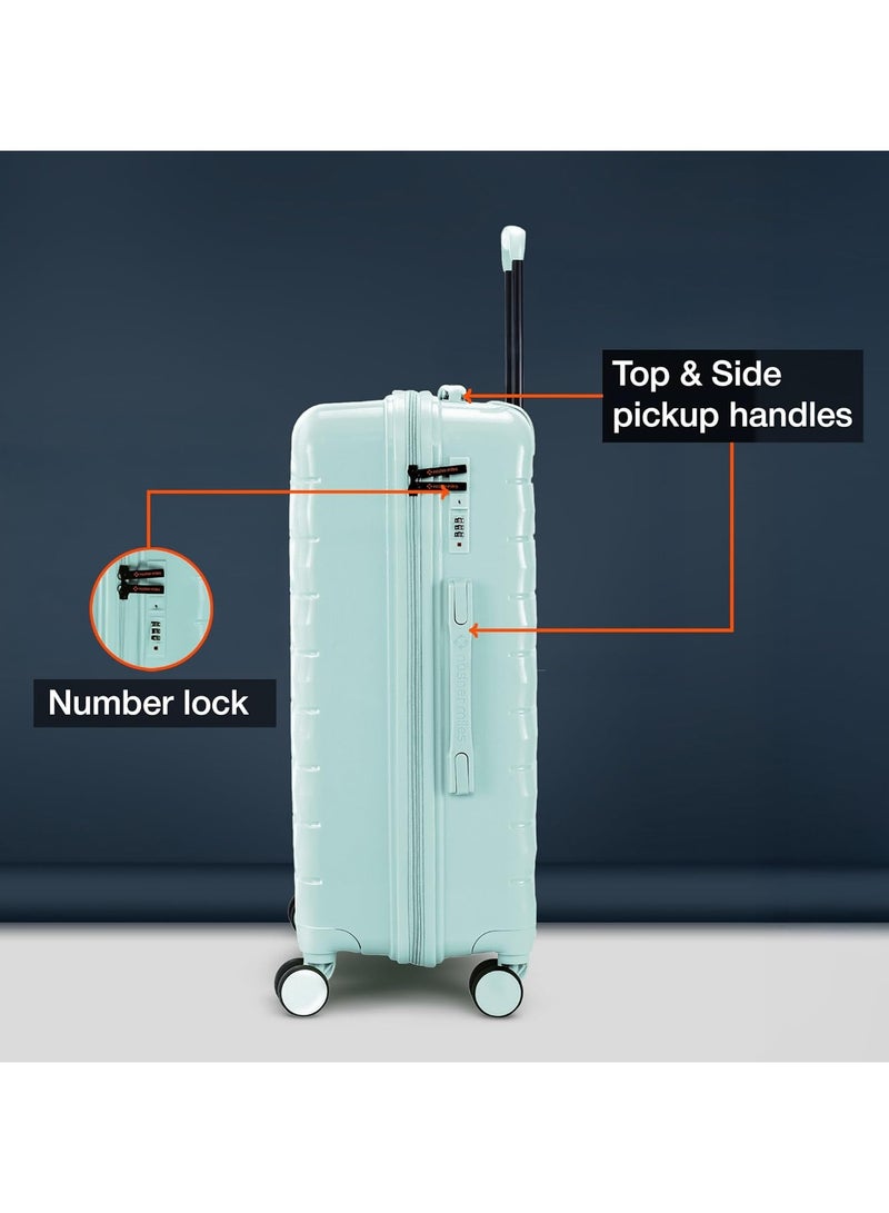 nasher miles Nasher Miles Vienna Hard-Sided Polypropylene Luggage Set of 3 Cool Mint Trolley Bags (55, 65 & 75 )  - Image 4