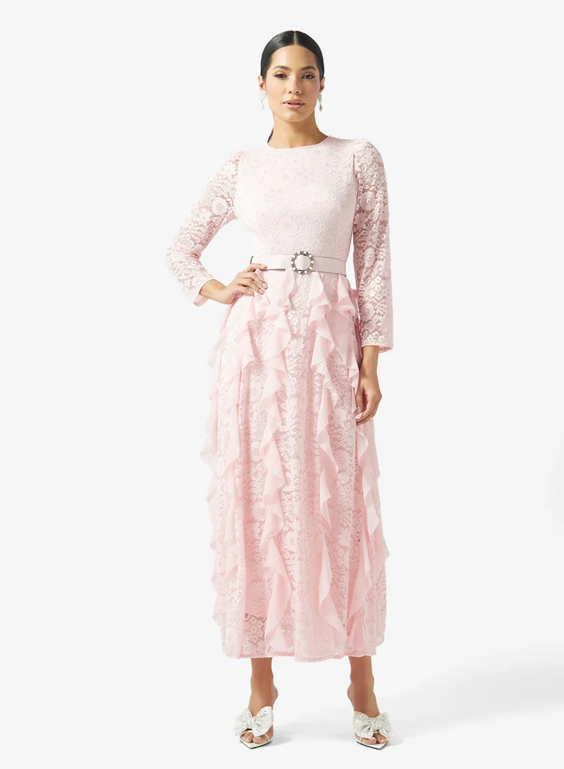 Lace Dress With Ruffles