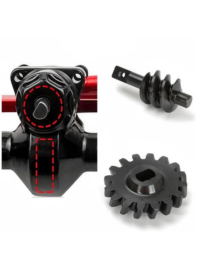 AMK 2pcs Steel Axle Differentials Gear 14T/2T Front and Rear Overdrive Differential Worm Gear for Axial SCX24 1/24 RC Crawler Truck Car Upgrades Parts Accessories (14T/2T Worm Gear Set) - Image 5