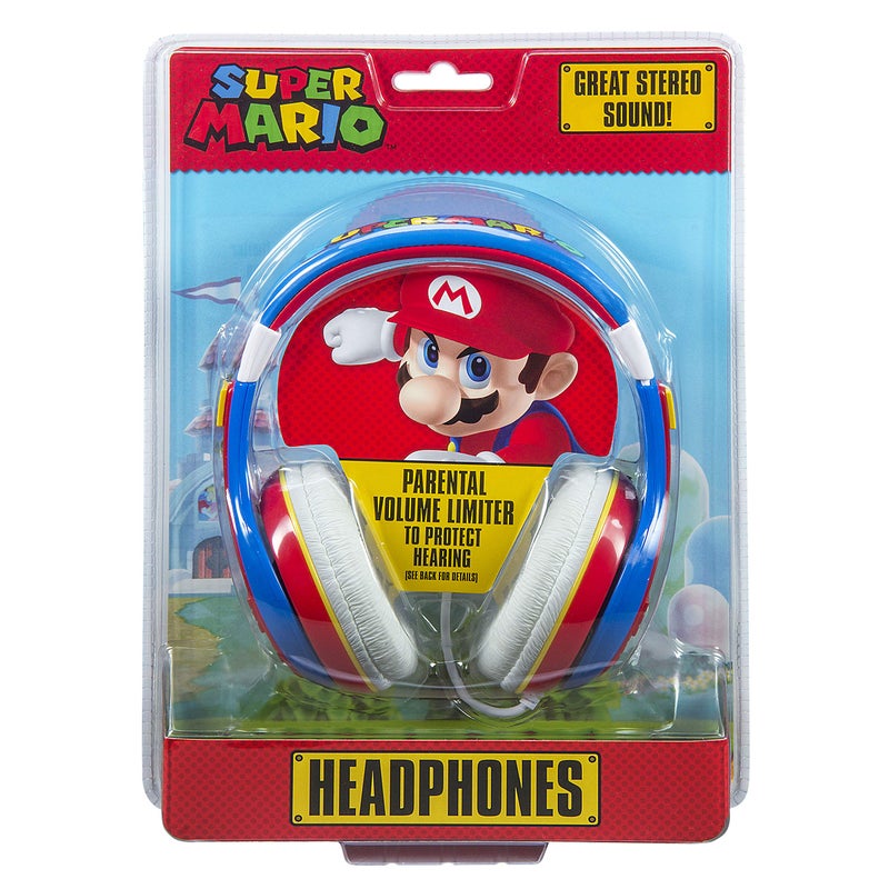 eKids Super Mario Kids Headphones, Adjustable Headband, Stereo Sound, 3.5Mm Jack, Wired Headphones for Kids, Tangle-Free, Volume Control, Childrens Headphones Over Ear for School Home, Travel - Image 3